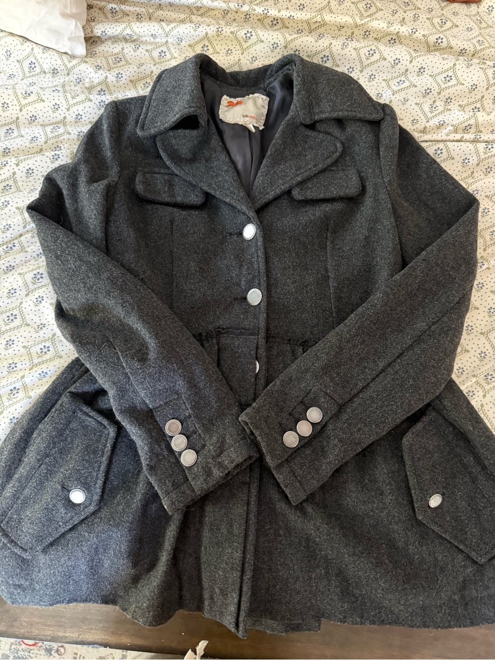 Twill Twentytwo Wool Cashmere Blend Peacoat Jacket Women’s Small Gray Coat